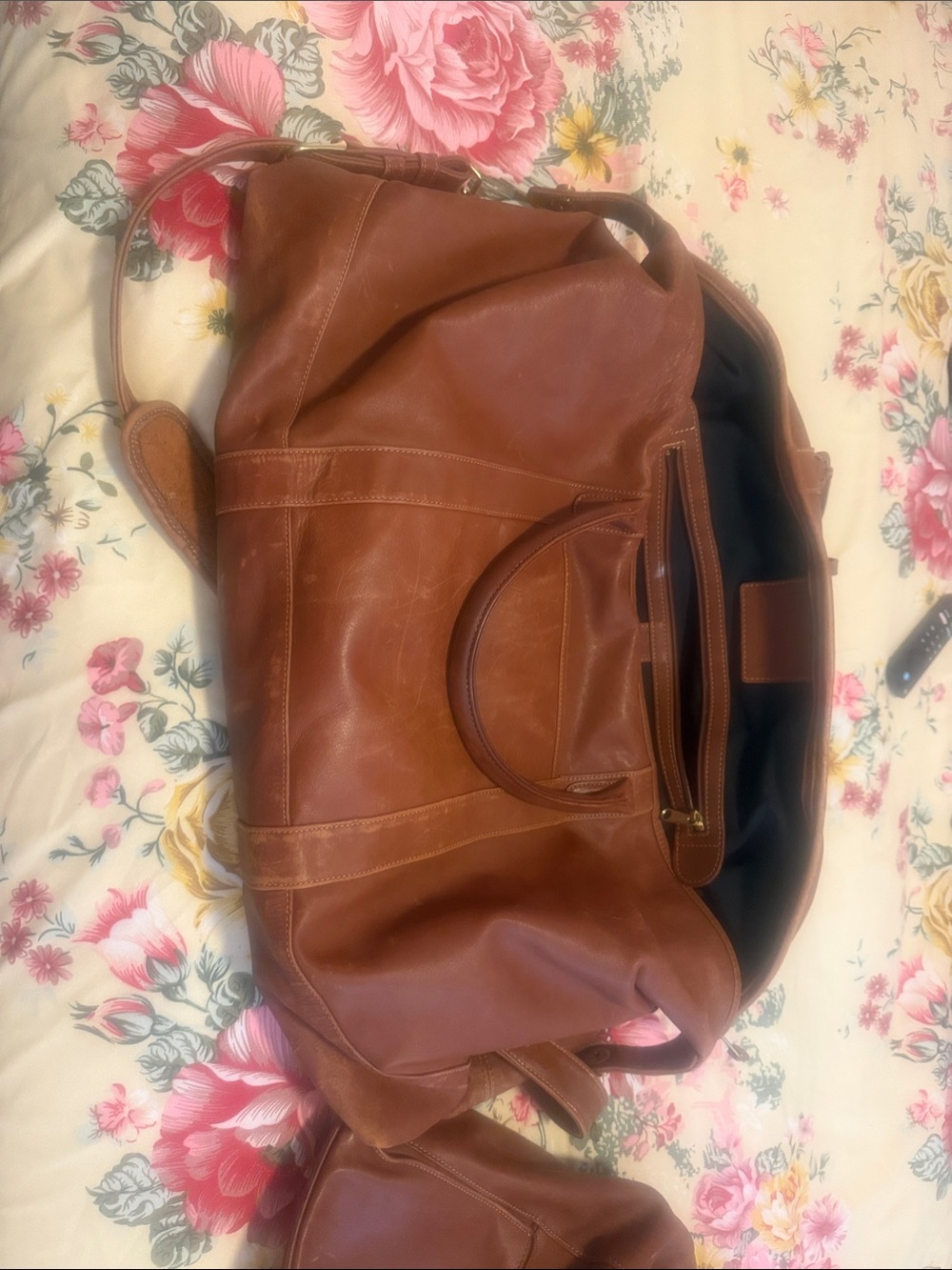 Coach Brown Leather Weekender Duffel Bag and matching backpack